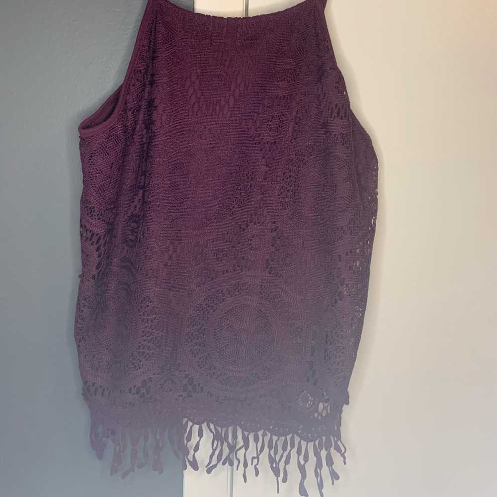 Purple lace tank